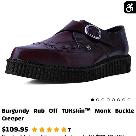 TUK burgundy rub off monk buckle creeper - Picture 4 of 4
